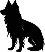 Belgian Sheepdog    black silhouette vector