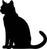 Khao Manee Cat  black silhouette vector