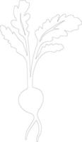 radish  outline silhouette vector