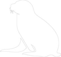 harp seal outline silhouette vector