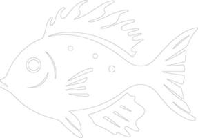 John Dory  outline silhouette vector