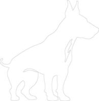 toro terrier contorno silueta vector