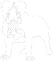 Bulldog  outline silhouette vector