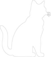 American Shorthair Cat  outline silhouette vector