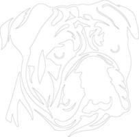 Bulldog  outline silhouette vector