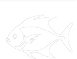 pompano   outline silhouette vector