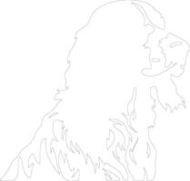 English Setter  outline silhouette vector