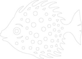 pufferfish    outline silhouette vector
