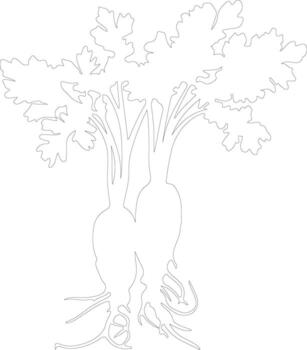 parsnip outline silhouette vector