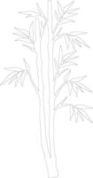 bamboo shoots  outline silhouette vector