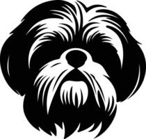 Shih Tzu  silhouette portrait vector