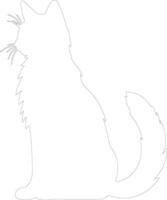 Somali Cat outline silhouette vector