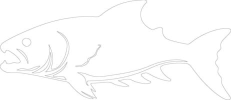 tarpon   outline silhouette vector