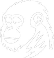 monkey  outline silhouette vector