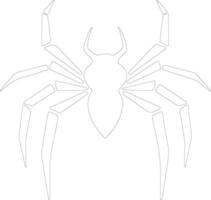 assassin bug  outline silhouette vector
