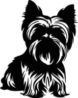 Yorkshire terrier negro silueta vector