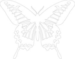 tiger swallowtail butterfly   outline silhouette vector