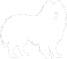 Keeshond  outline silhouette vector