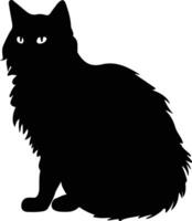 Selkirk Rex Cat  black silhouette vector