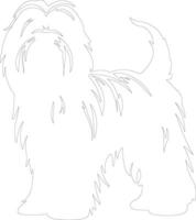 Briard  outline silhouette vector