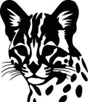 Margay  silhouette portrait vector