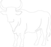 bull outline silhouette vector