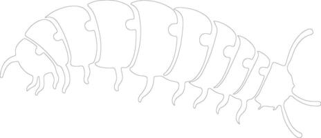 larva contorno silueta vector