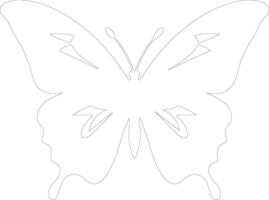 Ulysses butterfly  outline silhouette vector