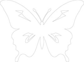 Ulysses butterfly  outline silhouette vector