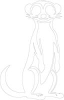 meerkat  outline silhouette vector