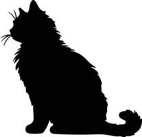 Kurilian Bobtail Cat  silhouette portrait vector