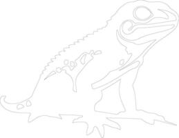 collaredlizard outline silhouette vector