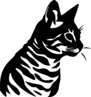 Toyger Cat  silhouette portrait vector