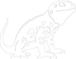 collaredlizard outline silhouette vector