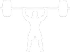 weightlifter  outline silhouette vector