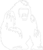 orangutan  outline silhouette vector