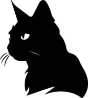 Bombay Cat  silhouette portrait vector