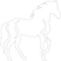 caballo contorno silueta vector