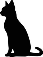 Abyssinian Cat  black silhouette vector