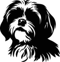 Shih Tzu  silhouette portrait vector