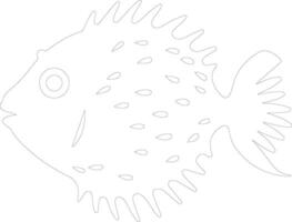 pufferfish    outline silhouette vector