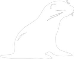 river otter   outline silhouette vector