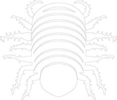 pill bug   outline silhouette vector