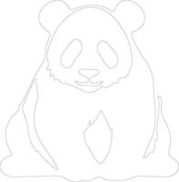 panda contorno silueta vector