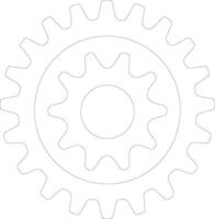 Gear icon outline silhouette vector