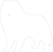 Chow Chow outline silhouette vector