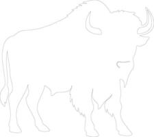 buffalo outline silhouette vector