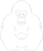 ape  outline silhouette vector