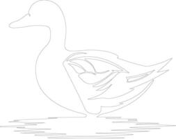 duck outline silhouette vector