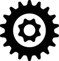 Gear icon  black silhouette vector